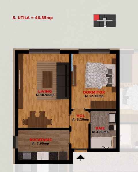 Dobroesti, garsoniera si apartamente 2 camere