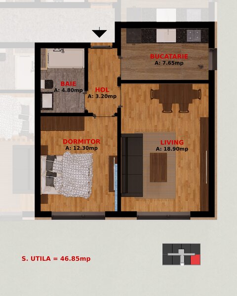 Dobroesti, garsoniera si apartamente 2 camere