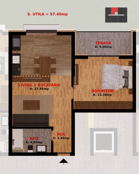 Dobroesti, garsoniera si apartamente 2 camere