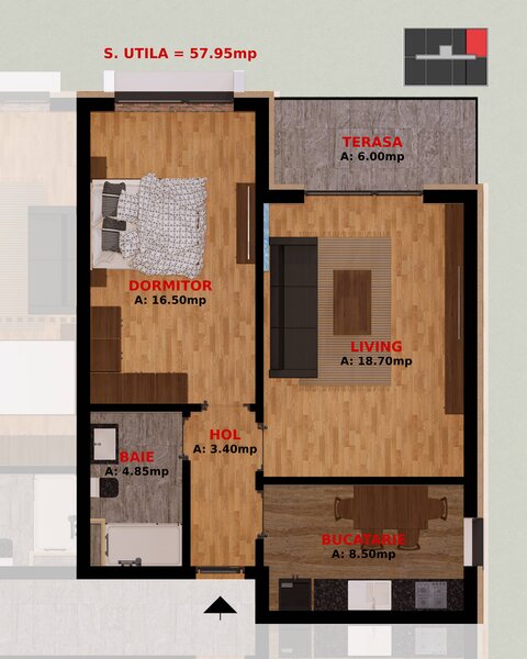 Dobroesti, garsoniera si apartamente 2 camere