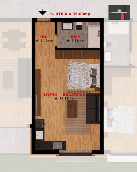Dobroesti, garsoniere si apartamente 2 camere
